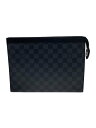 【中古】LOUIS VUITTON◆ポシェット・ヴォワヤージュMM_ダミエ・グラフィット_BLK/PVC/BLK【バッグ】(4)