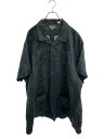 Successo UOMO/キューバシャツ/半袖シャツ/3XL/リネン/BLK//