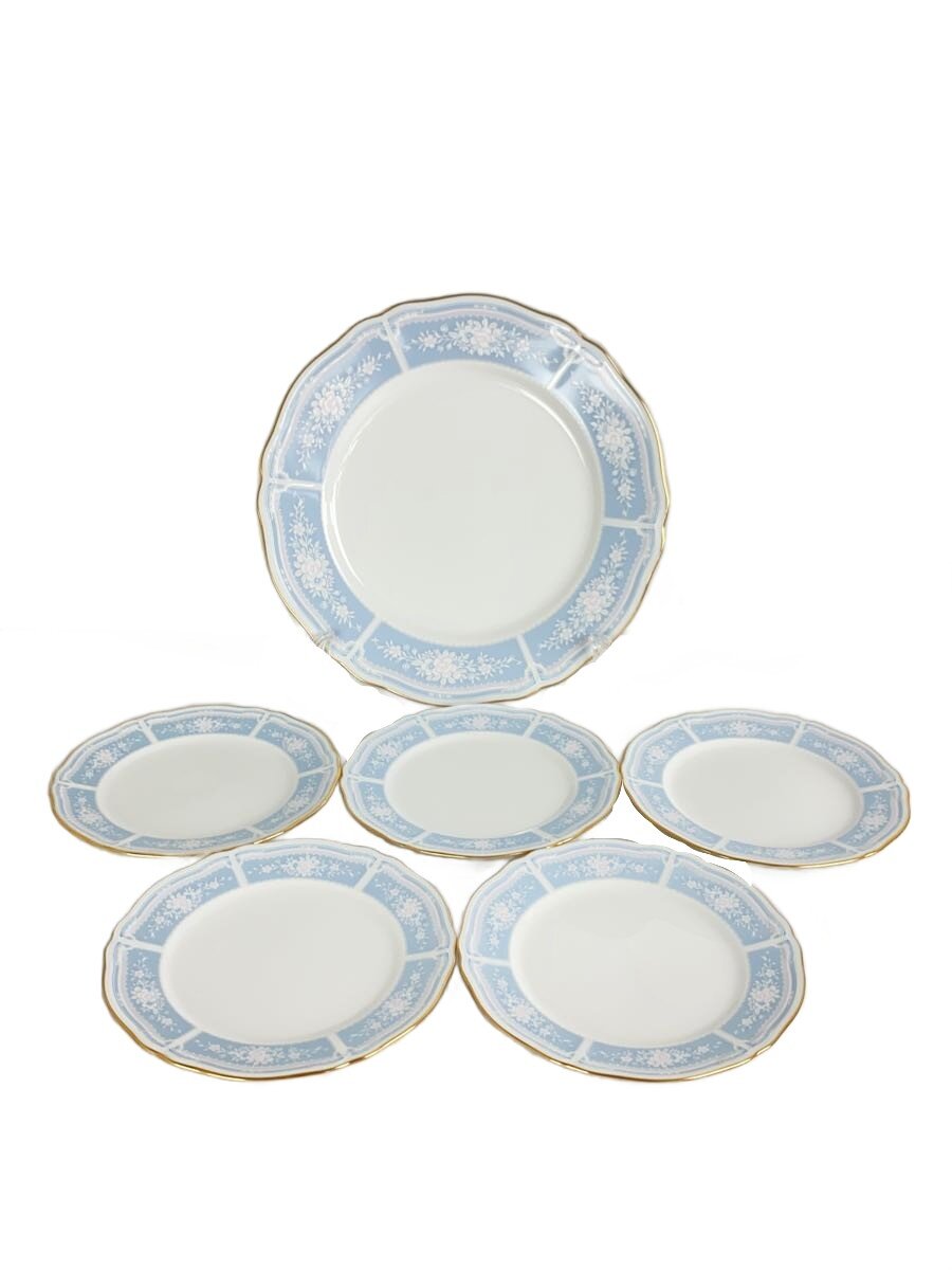 【中古】Noritake◆プレート大×1 プレート小×5/6点セット/ホワイト/レースウッドゴールド【キッチン用品】