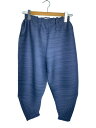 【中古】PLEATS PLEASE ISSEY MIYAKE◆ボトム/1/ポリエステル/GRY/無地/プリーツ/サルエルパンツ/PP63-JF421【レディース...