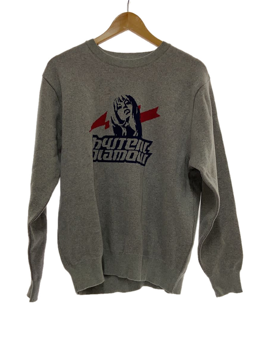 【中古】HYSTERIC◆ニット・セーター(薄手)/M/コットン/GRY/02243NS06【メンズウェア】