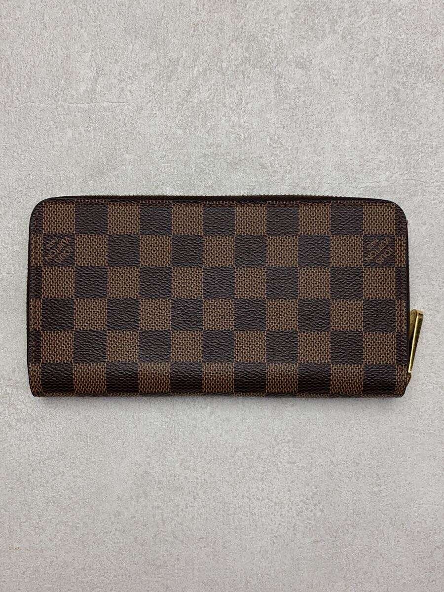 【中古】LOUIS VUITTON◆2)ジッピー・ウォレット_ダミエ・エベヌ_BRW_ブラウン/PVC/BRW/メンズ【服飾雑貨他】