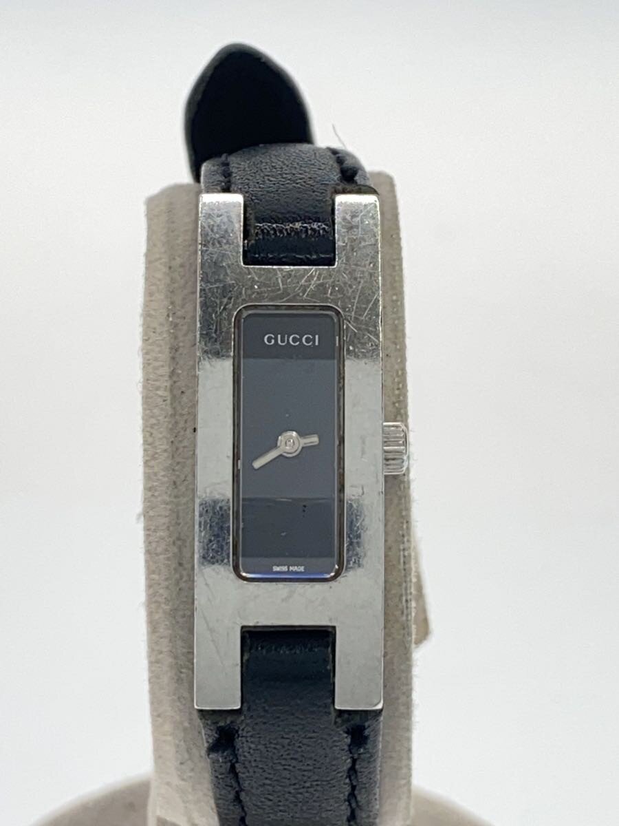 Other - 【中古】GUCCI◆クォーツ腕時計/アナログ/レザー/BLK/BLK/SS/社外ベルト【服飾雑貨他】