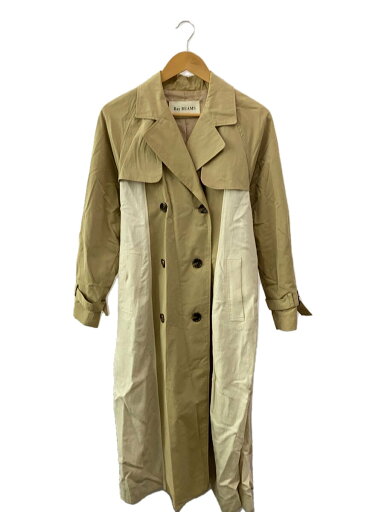 【中古】RAY BEAMS◆トレンチコート/--/コットン/BEG/ヘリンボーン キリカエ トレンチコート【レディースウェア】 【中古】RAY BEAMS◆トレンチコート/--/コットン/BEG/ヘリンボーン キリカエ トレンチコート【レディースウェア】