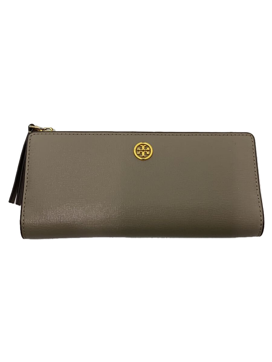 【中古】TORY BURCH◆コインポケット汚れ有/ロビンソン/長財布/レザー/GRY/レディース【服飾雑貨他】