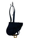 【中古】Christian Dior◆サドルバッグ エンブロイダリーキャンバス/ショルダーバッグ/コットン/NVY【バッグ】