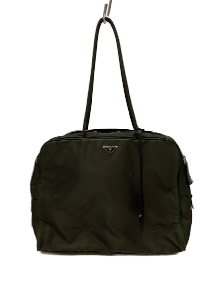 【中古】PRADA◆トートバッグ/ナイロン/KHK【バッグ】