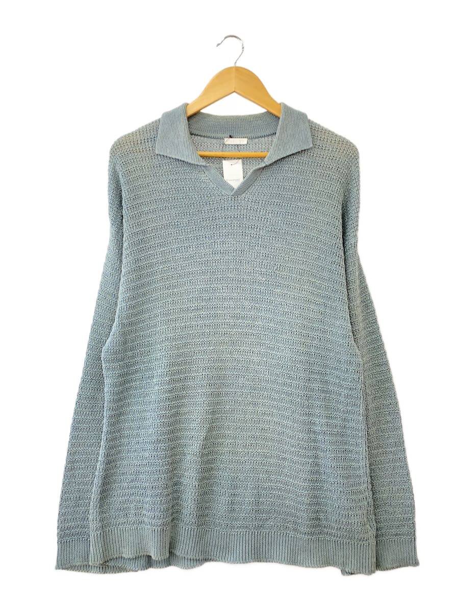 【中古】Blanc YM◆Skipper Knit Shirt/ニット・セーター(薄手)/M/コットン/GRY/BL-23S-SKS//【メンズウェア】