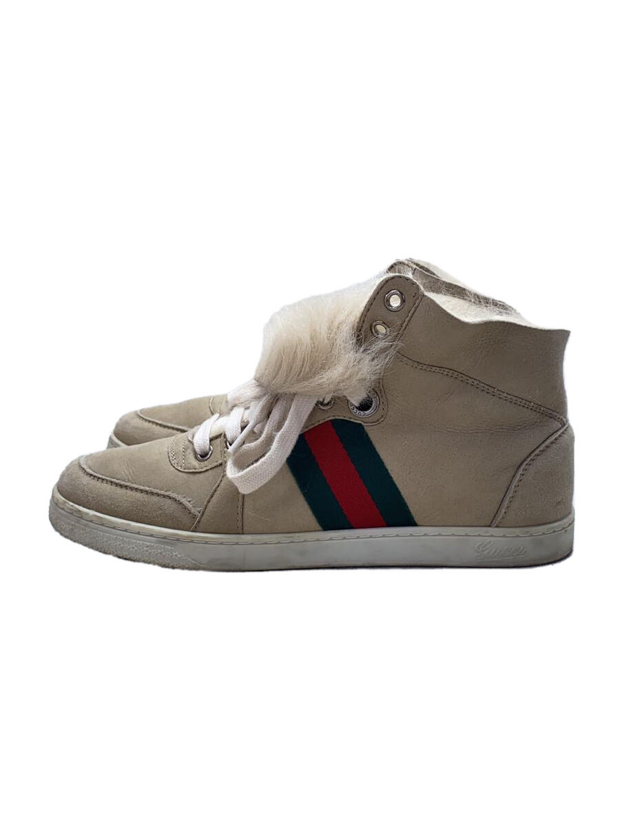 【中古】GUCCI◆スレアリ/箱有/ハイカットスニーカー/ベージュ/スウェード/グッチ//【シューズ】