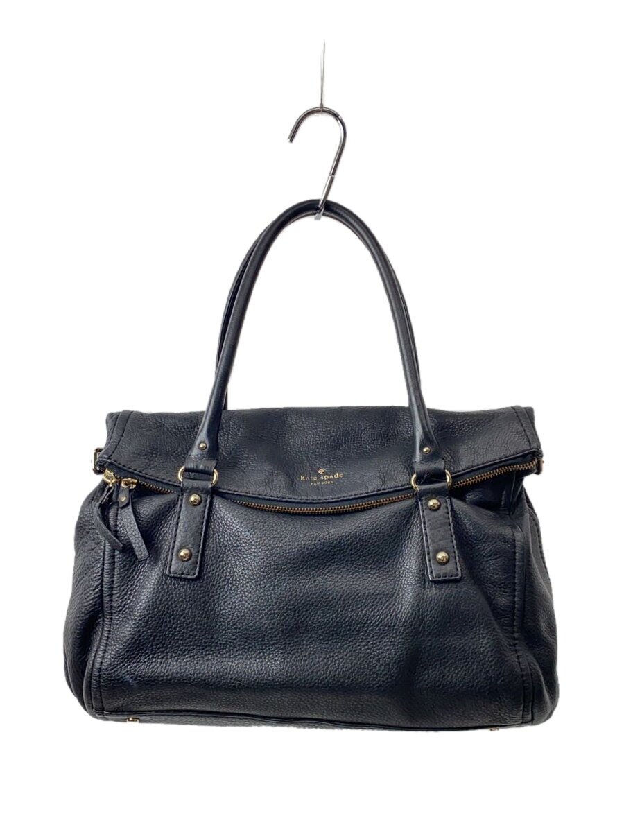 【中古】kate spade new york◆ショルダーバッグ/レザー/BLK/無地【バッグ】