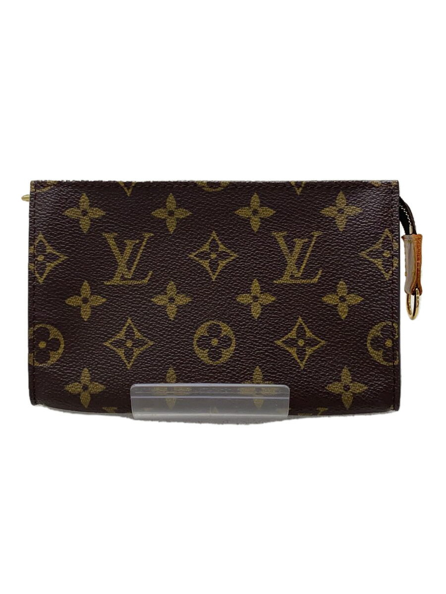 【中古】LOUIS VUITTON◆ポッシュ・トワレット15_モノグラム・キャンバス_BRW/PVC/BRW【バッグ】