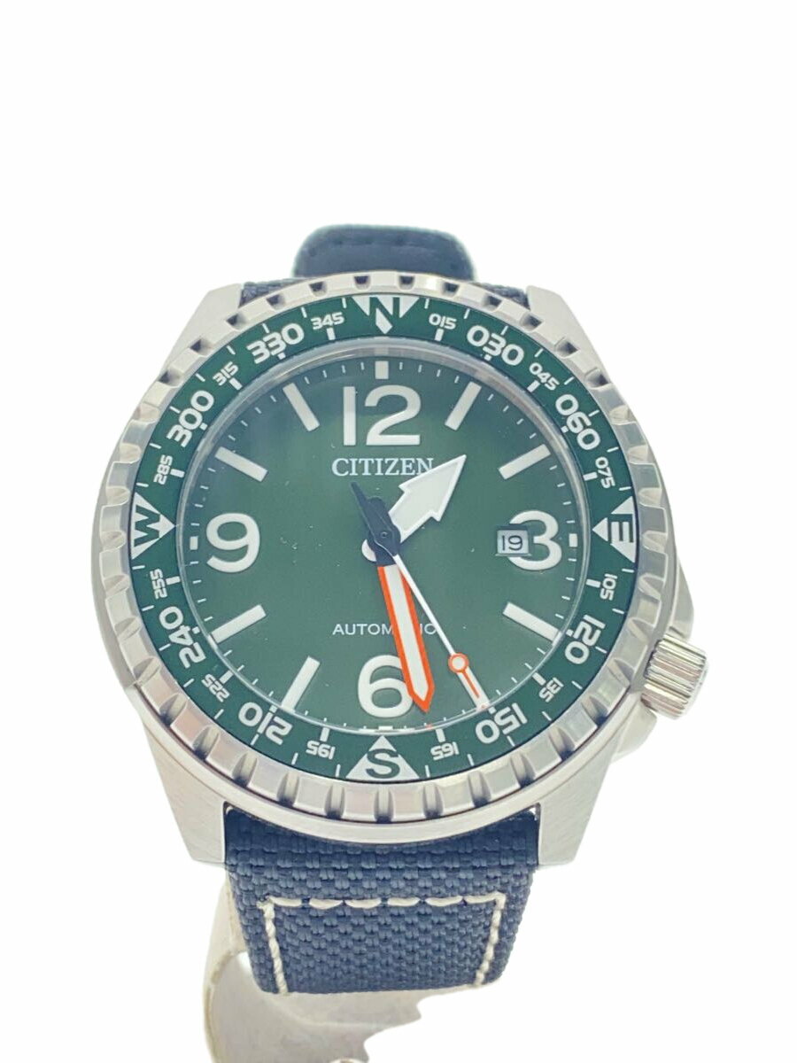 【中古】CITIZEN◆自動巻腕時計/アナログ/--/GRN/BLK/8210-S125031【服飾雑貨他】