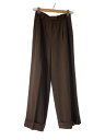 【中古】GUCCI◆ボトム/42/ウール/BRW/ボタン欠損【レディースウェア】