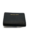 【中古】MICHAEL KORS◆2つ折り財布/レザー/BLK/レディース【服飾雑貨他】