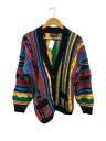 【中古】COOGI◆カーディガン(厚手)/S/ウール/マルチカラー/総柄/3D【メンズウェア】