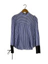 【中古】UNDERCOVER◆長袖ブラウス/2/コットン/BLU/ストライプ/UP2C1405-2【レディースウェア】