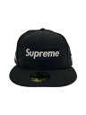 【中古】Supreme◆world famous box logo/キャップ/7 1/2/ウール/BLK/無地/メンズ【服飾雑貨他】