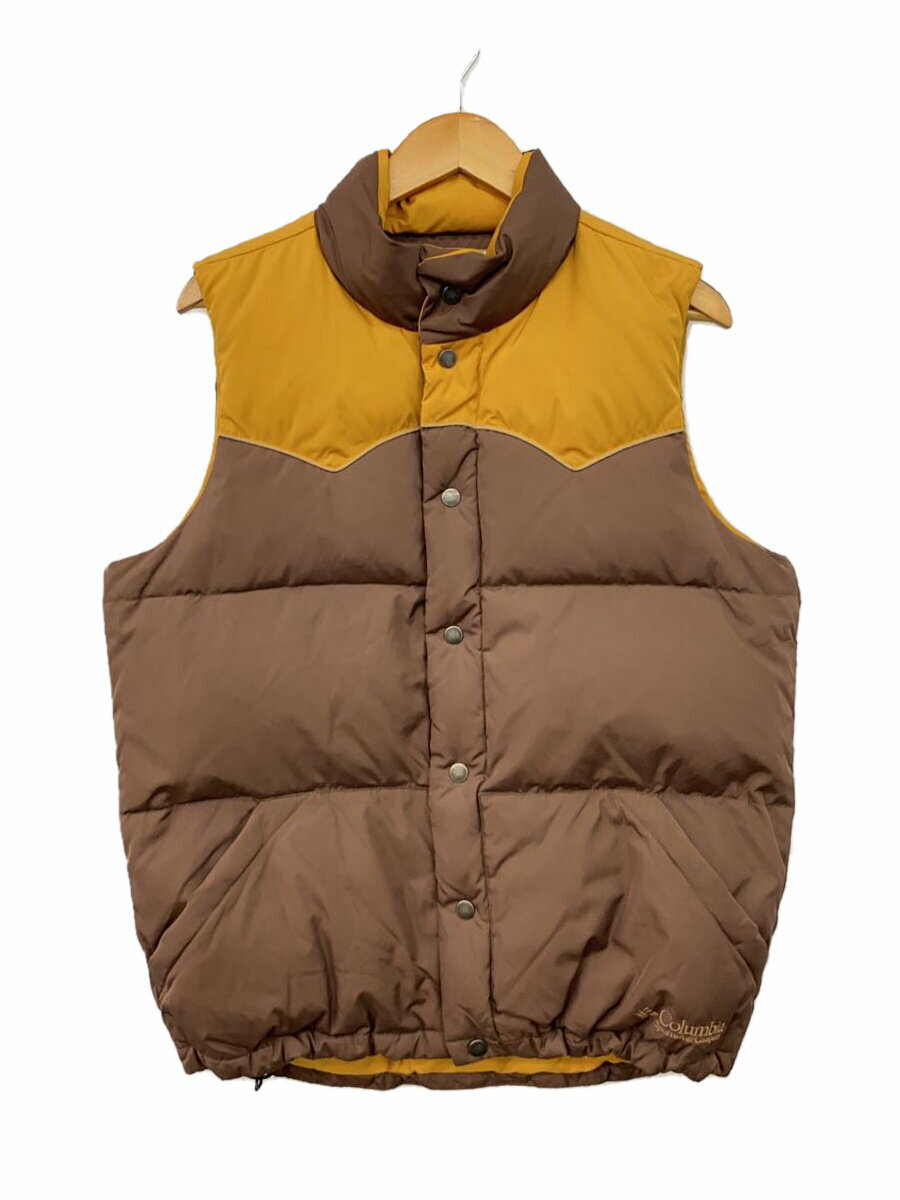 【中古】Columbia◆ダウンベスト/M/ポリエステル/BRW/無地/F5 PM1044【メンズウェア】