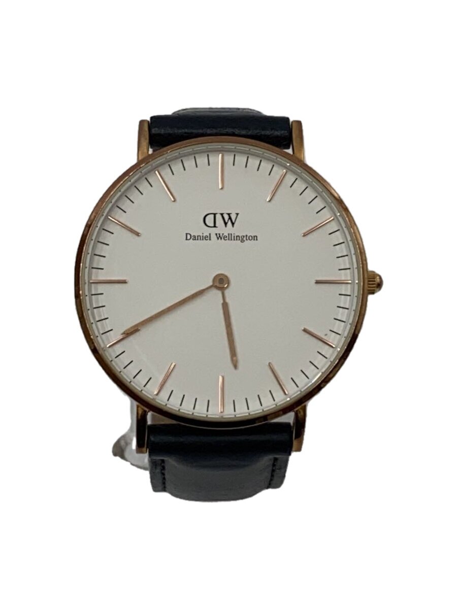 【中古】Daniel Wellington◆腕時計/アナログ/レザー/WHT/BLK//【服飾雑貨他】