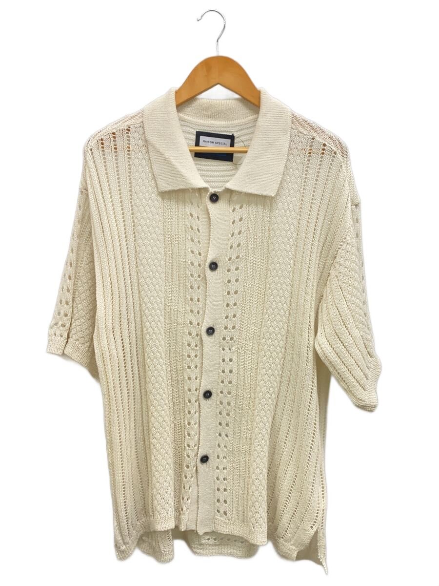 【中古】MAISON SPECIAL◆Short Sleeve Knit Shirt/2/ポリエステル/CRM/11251361313【メンズウェア】