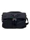 【中古】PRADA◆ショルダーバッグ/ナイロン/BLK/無地//【バッグ】