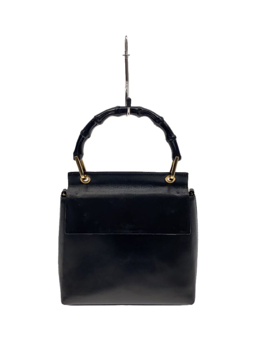 GUCCI - 【中古】GUCCI◆ハンドバッグ_バンブー/レザー/BLK【バッグ】
