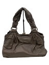 【中古】COACH◆レザー・サッチェル_パーカー_ブラウン/--/BRW/無地【バッグ】