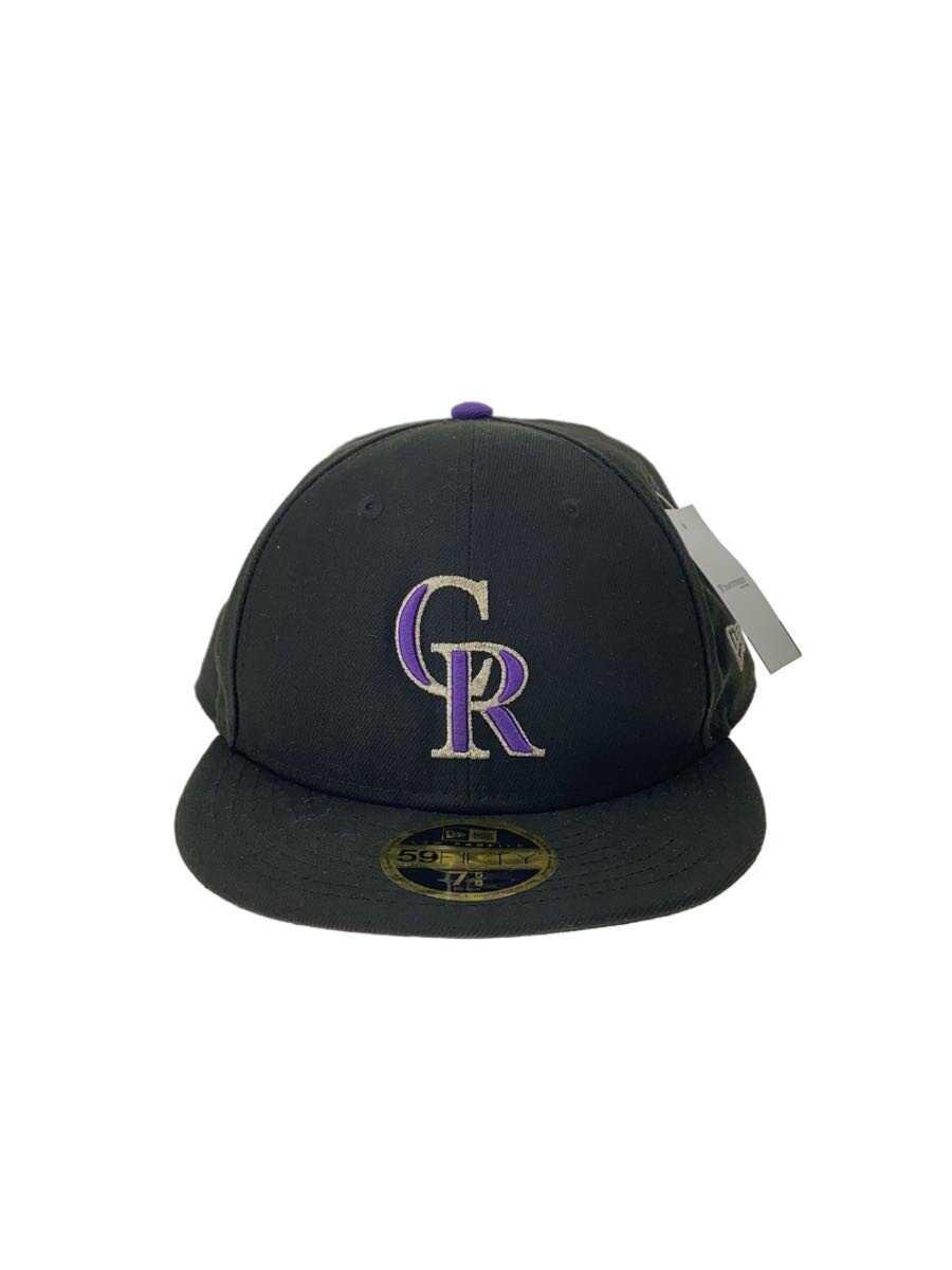 Cap - 【中古】NEW ERA◆キャップ/7 5/8/ポリエステル/BLK/メンズ//【服飾雑貨他】