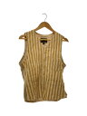 【中古】Nigel Cabourn◆ジレベスト/50/コットン/ベージュ/ストライプ【メンズウェア】