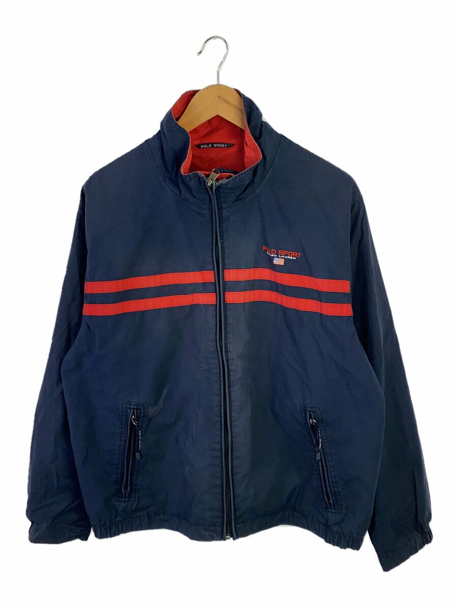 【中古】POLO SPORT◆ジャケット/L/コットン/NVY/無地【メンズウェア】
