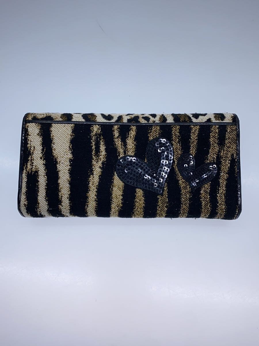 【中古】Think Bee!◆長財布/ジャガード/レオパード/スナップ僅かな緩み有/多少の毛...