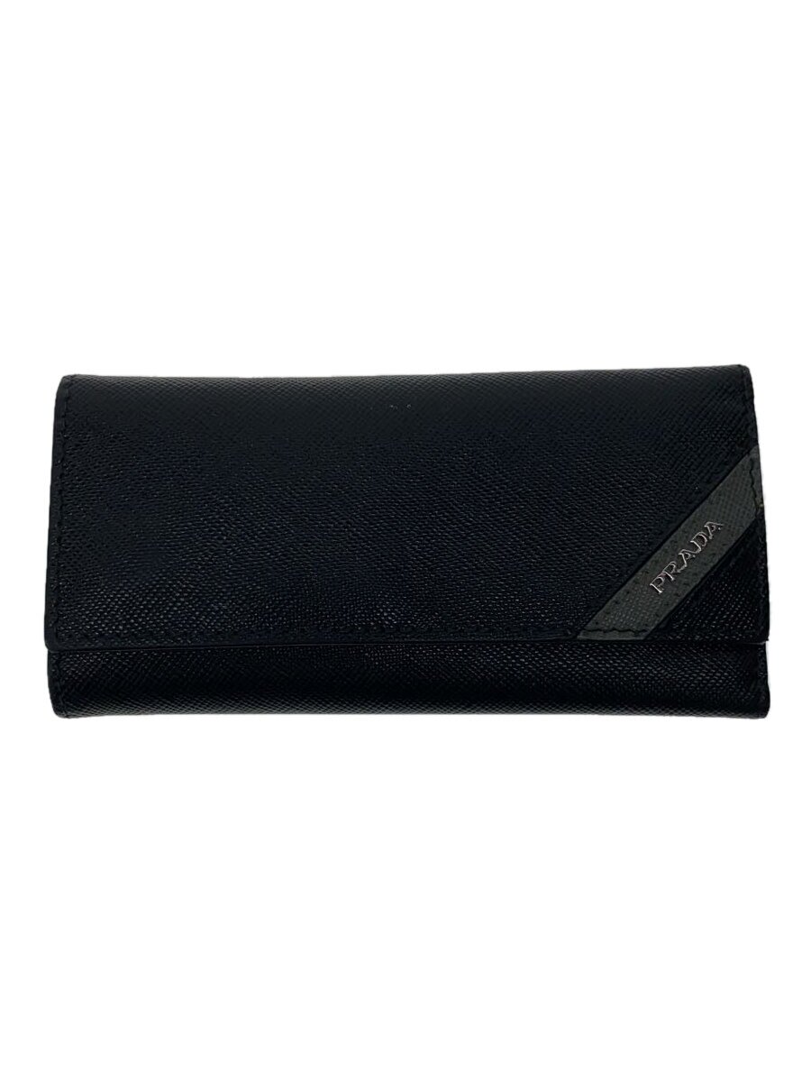 【中古】PRADA◆サフィアーノレザー6連キーケース/レザー/BLK/無地/メンズ/2M0223【服飾雑貨他】