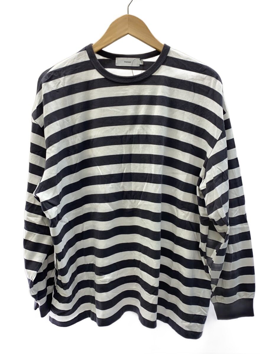 Graphpaper◆BORDER L/S TEE/天竺ボーダー/長袖Tシャツ/2/コットン/GRY/GU211-70145B