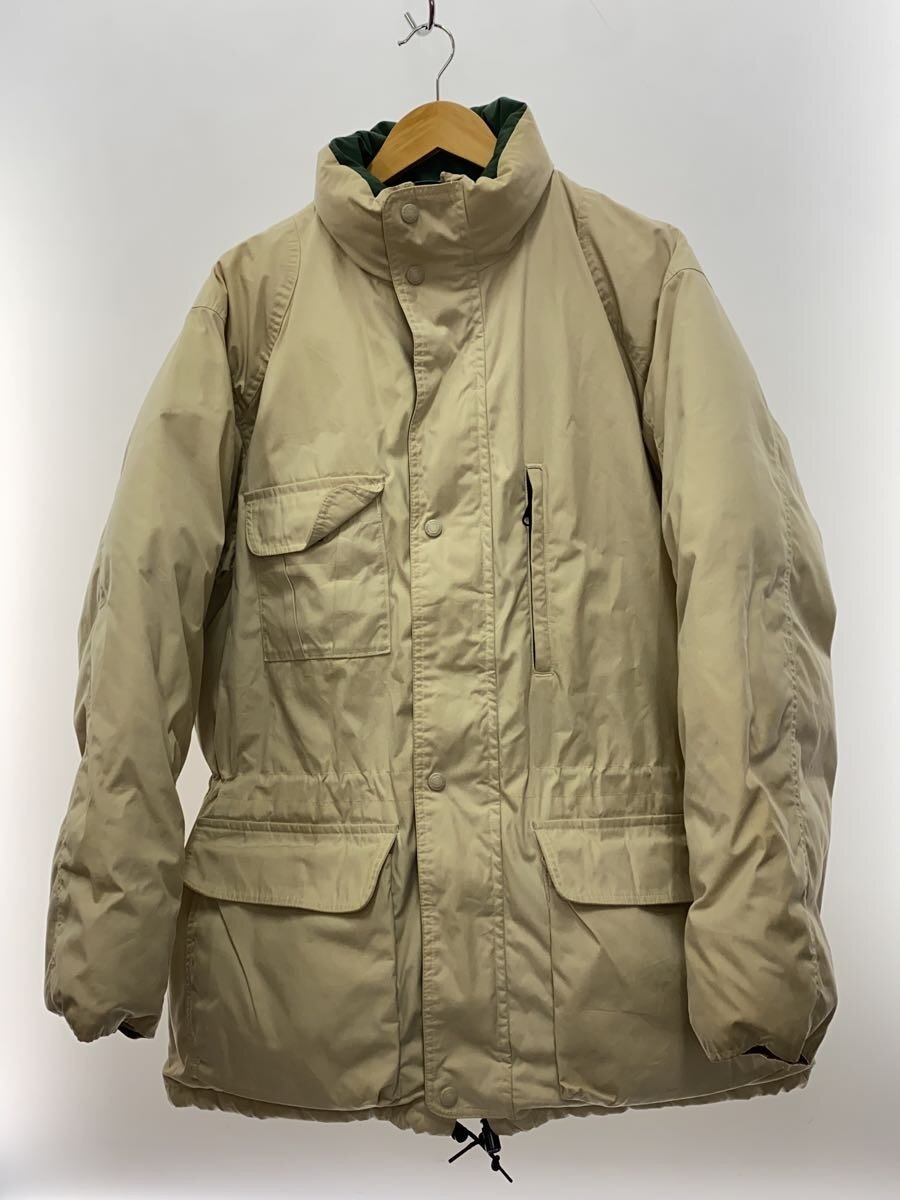【中古】EDDIE BAUER◆ダウンジャケット/L/ポリエステル/BEG/無地/F604【メンズウェア】