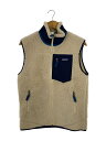 【中古】patagonia◆フリースベスト/S/ポリエステル/クリーム/無地/23048/ボア【メンズウェア】