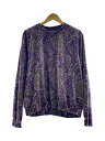 【中古】Needles◆C/PE Paisley Velour Jq./スウェット/M/ベロア/パープル/総柄/NS255【メンズウェア】