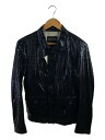 【中古】EMPORIO ARMANI◆JOSH LINE/パイソン型押し/ジャケット/44/--/BLK//【メンズウェア】