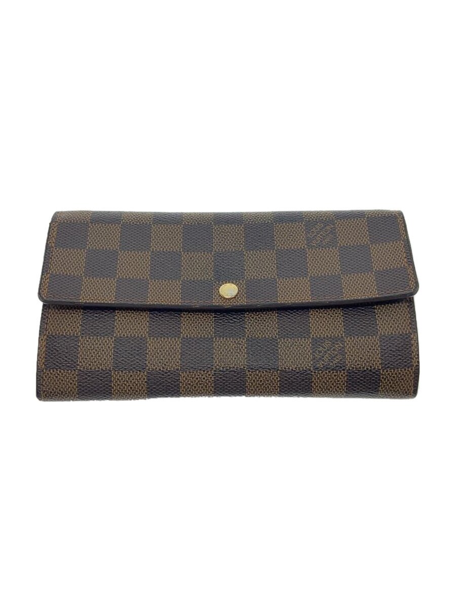 Clothing Accessories (Caps, Ties, Belts) - 【中古】LOUIS VUITTON◆1)ポルト・フォイユ・サラ_ダミエ・エベヌ_BRW/PVC/BRW/メンズ【服飾雑貨他】