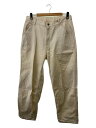【中古】EMOM/ストレートパンツ/--/コットン/クリーム/EMM-HN-PAKS001【メンズウェア】