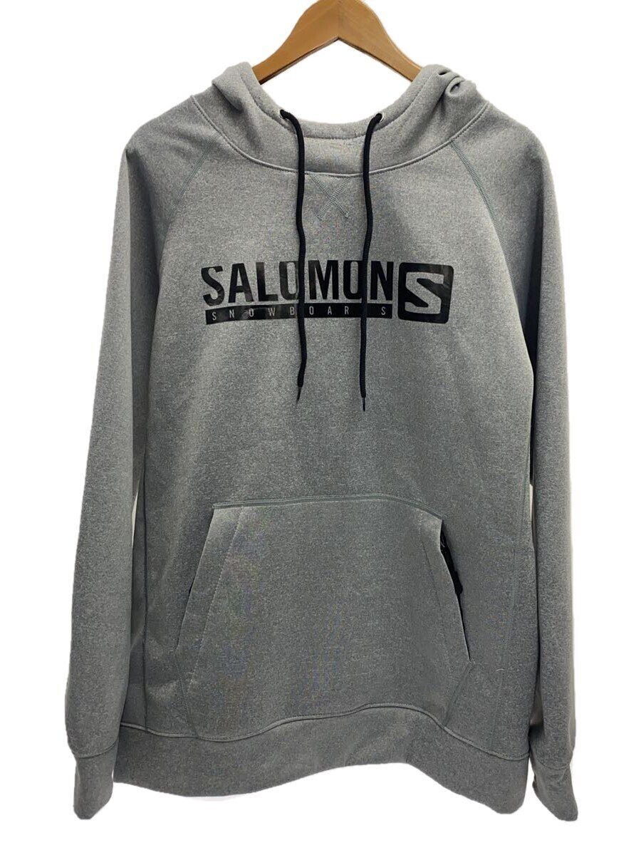 【中古】salomon◆サロモン/スポーツウェアー/M/GRY/グレー/パーカー/フーディー【スポーツ】