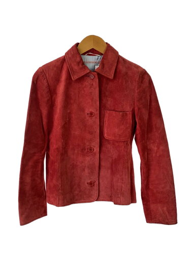 【中古】PS Paul Smith◆豚革/ジャケット/40/レザー/RED/無地【レディースウェア】 【中古】PS Paul Smith◆豚革/ジャケット/40/レザー/RED/無地【レディースウェア】