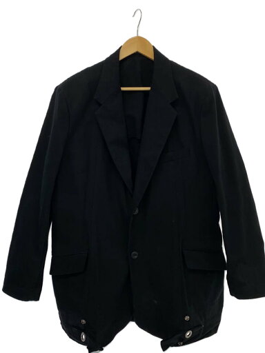 【中古】yohji yamamoto POUR HOMME◆テーラードジャケット/3/コットン/BLK/無地/HJ-J19-014【メンズウェア】 【中古】yohji yamamoto POUR HOMME◆テーラードジャケット/3/コットン/BLK/無地/HJ-J19-014【メンズウェア】