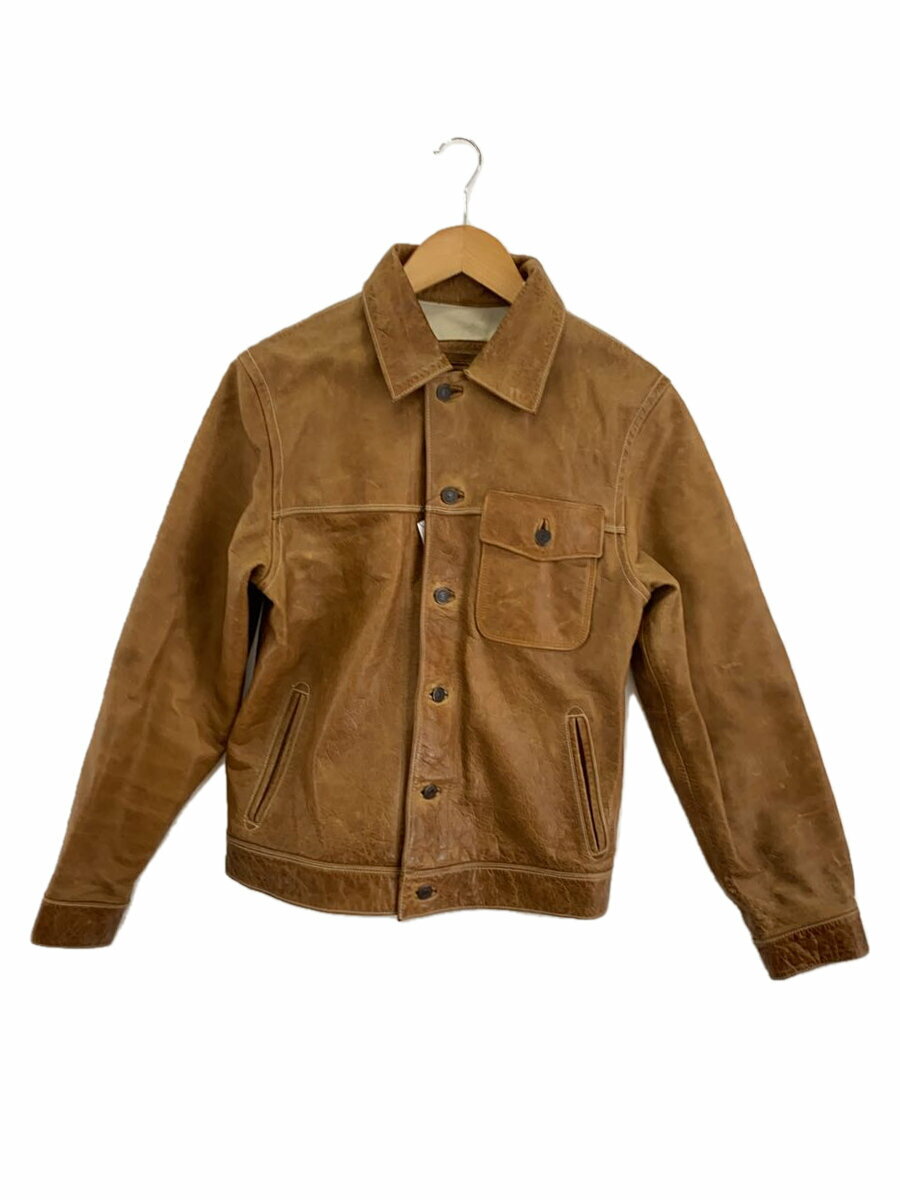 【中古】GAP◆オールド/00s/トラッカー/レザージャケット・ブルゾン/S/レザー/CML【メンズウェア】