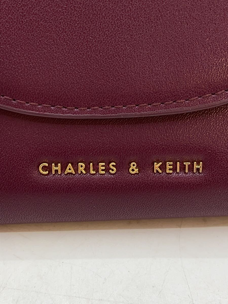 【中古】CHARLES&KEITH◆2つ折り財布/--/BRD/無地/レディース【服飾雑貨他】