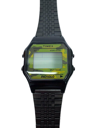 【中古】TIMEX◆クォーツ腕時計/デジタル/ステンレス/BLK/KHK【服飾雑貨他】 【中古】TIMEX◆クォーツ腕時計/デジタル/ステンレス/BLK/KHK【服飾雑貨他】