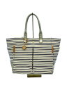 【中古】TORY BURCH◆ハンドバッグ/--/BEG/ボーダー【バッグ】(4)