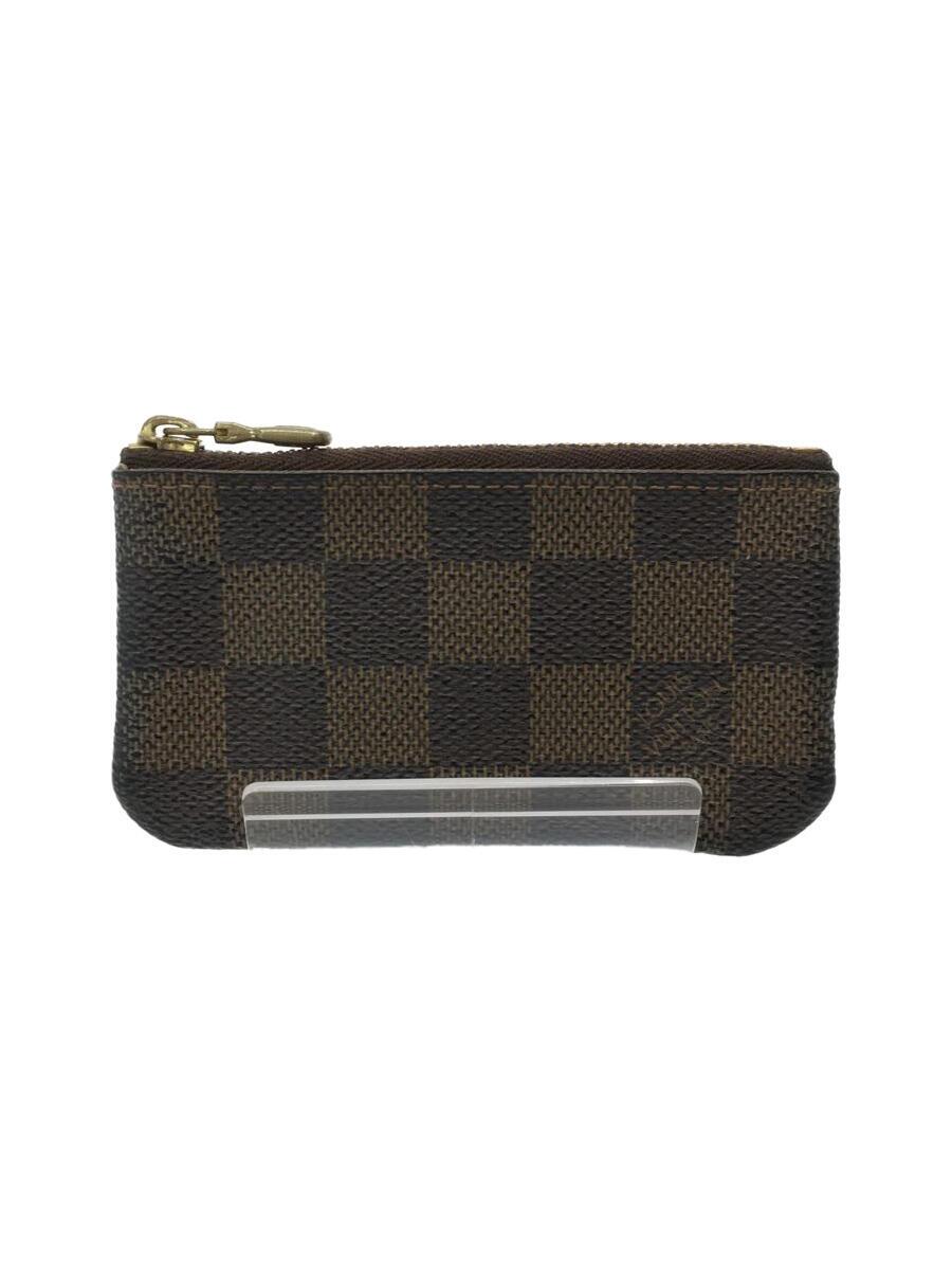 【中古】LOUIS VUITTON◆ポシェット・クレ_ダミエ・エベヌ_BRW/PVC/ブラウン/メンズ【服飾雑貨他】