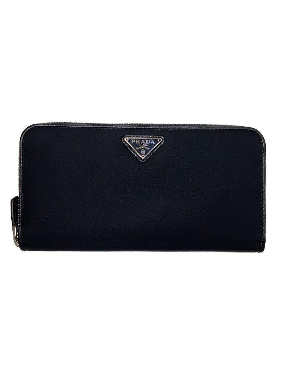 【中古】PRADA◆長財布/ナイロン/ブラック/無地/レディース/1M506/箱付【服飾雑貨他】