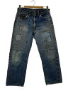 【中古】Levi’s◆501ZXX/50s/リペア箇所多数/ボトム/コットン/BLU//【メンズウェア】