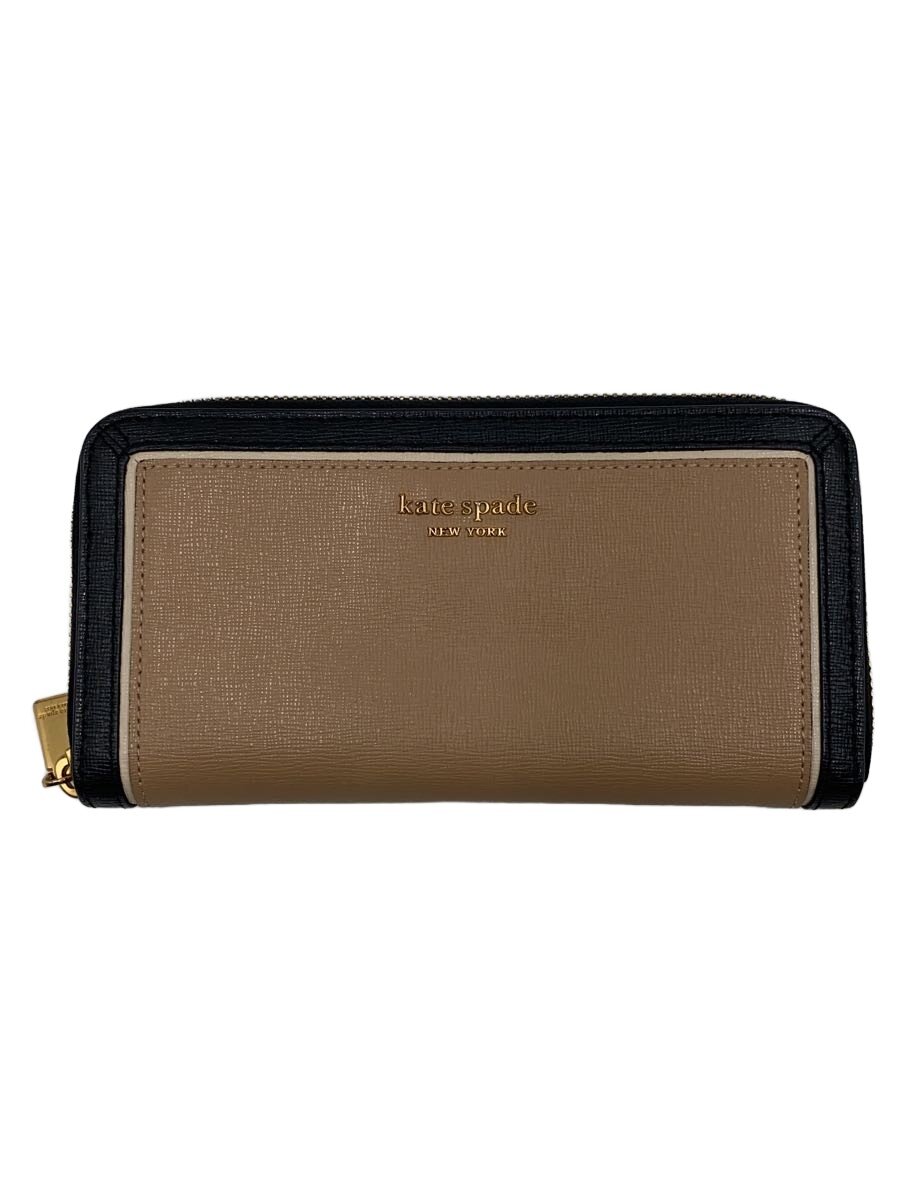 【中古】kate spade new york◆長財布/--/BEG/無地/レディース/T348【服飾雑貨他】